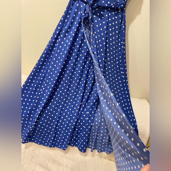 Blue Polka Dot Maxi Dress - Picture 8 of 10